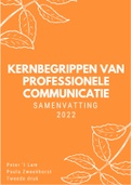 Samenvatting H1 t&sol;m H7 Kernbegrippen van professionele communicatie &lpar;2022&rpar; &vert; Communiatieleer