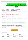 HPR205-The Human Body Health & Disease-week 1 quiz 1-scored A-2022-2024
