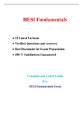 HESI Fundamentals Exit Exam Multiple Versions (2022/2023) (200+ pages Q&A) (100% Verified Q&A) Graded A++