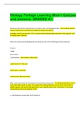 Biology Portage Learning Mod-1 Quizzes  and answers&period; GRADED A&plus;&period;