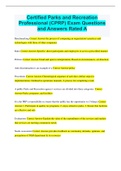 Certified Parks and Recreation  Professional &lpar;CPRP&rpar; Exam Questions  and Answers Rated A