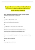 Chapter 18&colon; Postpartum Maternal Complications  Foundations of Maternal-Newborn & Women's  Health Nursing&comma; 7th Edition