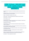 CHEM 116 Exam 1 2022-2023 latest study guide solution actual written update (ARIZONA STATE UNIVERSITY) 