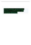 ACS Chemistry general Exam Questions and Answers with Complete Solutions
