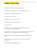 Health A&colon; Unit 1 Exam with 100&percnt; correct answers
