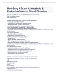 Med-Surg II Exam 4: Metabolic & Endocrine/Adrenal Gland Disorders