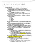 NUR 4150 Chapter 1 Mental Health and Mental Illness (ATI chapter 1) Study Guide