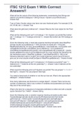 ITSC 1212 Exam 1 With Corrrect Answers&excl;&excl;