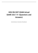 HESI RN EXIT EXAM Actual  EXAM 2021 V1 &lpar;Questions and  Answers&rpar;