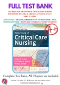 Test Bank For Priorities in Critical Care Nursing 8th Edition by Linda D. Urden, Kathleen M. Stacy, Mary E. Lough 9780323531993 Chapter 1-27 Complete Guide.