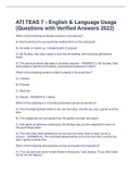 ATI TEAS 7 - English & Language Usage (Questions with Verified Answers 2022)