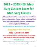 2022 HESI Med-Surg RN Custom Exam (for Med Surg ) Pics & Q&As Included (A+)