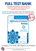 Test Bank For Introductory Maternity & Pediatric Nursing 5th Edition by Nancy Hatfield, Cynthia Kincheloe 9781975163785 Chapter 1-42 Complete Guide.