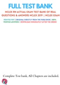 NCLEX RN ACTUAL EXAM TEST BANK OF REAL QUESTIONS & ANSWERS NCLEX 2019 | NCLEX Exam