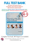 Test Bank For Nursing Health Assessment A Best Practice Approach 3rd Edition by Sharon Jensen 9781496349170 Chapter 1-30 Complete Guide.