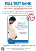 Test Bank For Maternity, Newborn, and Women's Health Nursing A Case-Based Approach 1st Edition by Amy O'Meara 9781496368218 Chapter 1-30 Complete Guide.