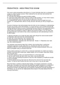 PEDIATRICS - HESI PRACTICE EXAM Questions And Answers 2022&sol;2023