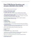 Peds CCRN Review Questions and Answers 2022&sol;2023 &lpar;from AACN&rpar;