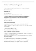 Practice Test Pediatrics Assignment 2022
