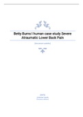 Betty Burns I human case study Severe Atraumatic Lower Back Pain