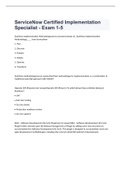 ServiceNow Certified Implementation Specialist - Exam 1-5 2022/2023