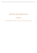 Full summary of the course Patents & Innovation