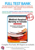 Test Bank For Medical-Surgical Nursing in Canada 4th Edition by Sharon L. Lewis, Margaret McLean Heitkemper, Linda Bucher 9781771720489 Chapter 1-72 Complete Guide.