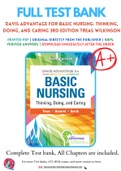 Test Bank for Davis Advantage Basic Nursing&colon; Thinking&comma; Doing&comma; and Caring 3rd Edition Treas Wilkinson