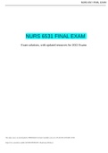 Exam (elaborations) Walden University TEST BANK for NURSING 6531 final exam 1 Questions With Answers 2021-2022