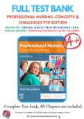 Test Bank for Professional Nursing&colon; Concepts & Challenges 9th Edition By Beth Black Chapter 1-16 Complete Guide A&plus;