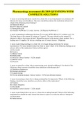 Pharmacology assessment &lpar;B&rpar; 2019 QUESTIONS WITH COMPLETE SOLUTIONS