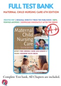 Test Banks For Maternal Child Nursing Care 6th Edition by David Wilson, Marilyn Hockenberry, Shannon Perry, Kathryn Alden, Deitra Lowdermilk, Mary Catherine C, 9780323549387, Chapter 1-49 Complete Guide