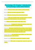 Psychology 101-Chapter 1 Introduction to Psychology Latest 2022 Rated A