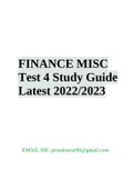 FINANCE MISC Test 4 Study Guide Latest 2022/2023