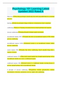 Psychology 101 Learning Latest Updated 2022 Rated A