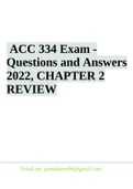 ACC 334 Exam - Questions and Answers 2022, CHAPTER 2 REVIEW