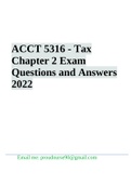 ACCT 5316 - Tax Chapter 2 Exam Questions and Answers 2022