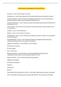 Veterinary Anesthesia Final Exam 