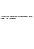 NR394 Week 7 Discussion: Presentation of Course Project Part 3 (Graded).