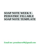 NSG 6435 / NSG6435 SOAP NOTE WEEK 9 - PEDIATRIC FILLABLE SOAP NOTE TEMPLATE