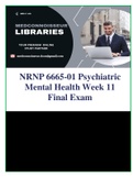 NRNP 6665-01 Psychiatric Mental Health Week 11 Final Exam &lpar;Nov 2021&rpar; 100 Questions and answers