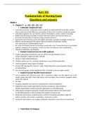 Nurs 101 Fundamentals of Nursing Exam Questions and answers