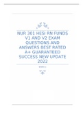 HESI RN FUNDS V1 AND V2 EXAM QUESTIONS AND ANSWERS BEST RATED A+