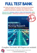 Test Bank For Burns and Grove's The Practice of Nursing Research Appraisal, Synthesis, and Generation of Evidence 9th Edition by Jennifer R. Gray, Susan K. Grove 9780323673174 Chapter 1-29 Complete Guide.