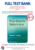 Test Bank For The Psychiatric Interview 4th Edition by Daniel J&period; Carlat 9781496327710 Chapter 1-34 Complete Guide&period;