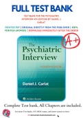 Test Bank For The Psychiatric Interview 4th Edition by Daniel J. Carlat 9781496327710 Chapter 1-34 Complete Guide.