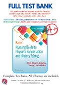 Test Bank For Bates' Nursing Guide to Physical Examination and History Taking 3rd Edition by Beth Hogan-Quigley&comma; Mary Louis Palm 9781975161095 Chapter 1-24 Complete Guide&period;