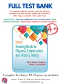 Test Bank For Bates' Nursing Guide to Physical Examination and History Taking 3rd Edition by Beth Hogan-Quigley, Mary Louis Palm 9781975161095 Chapter 1-24 Complete Guide.