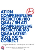 ATI RN COMPREHENSIVE PREDICTOR (180 Q&A) / RN ATI COMPREHENSIVE PREDICTOR(180 Q&A): LATEST-2021, 100 % CORRECT