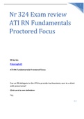 Nr 324 Exam review ATI RN Fundamentals Proctored Focus Download for an A